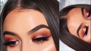 Pink &amp; Burgundy Halo Eye + Double Eyeliner | Morphe x Jaclyn Hill Palette Tutorial