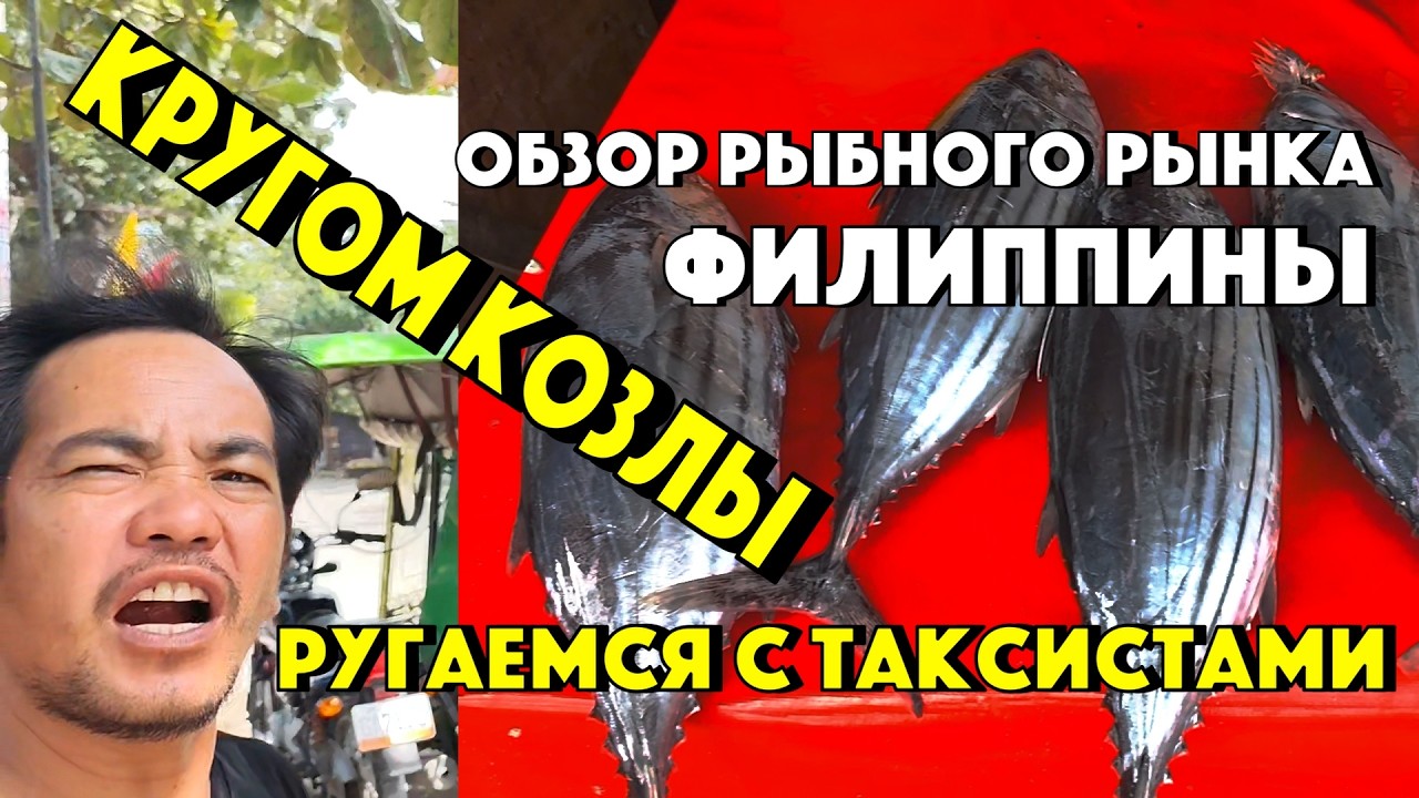ОБЗОР РЫБНОГО РЫНКА НА ФИЛИППИНАХ. ЦЕНЫ. ВСЯ ПРАВДА! РУГАЕМСЯ С ТАКСИСТАМИ. КРУГОМ КОЗЛЫ!