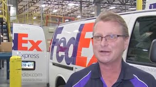 Las Vegas Fedex Worker Delivering Super Bowl Game Ball