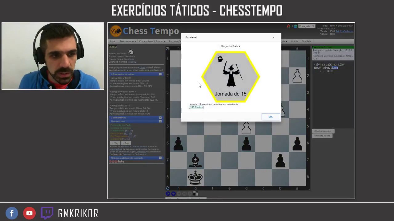 Exercícios #005, Treino de tática no ChessTempo! 