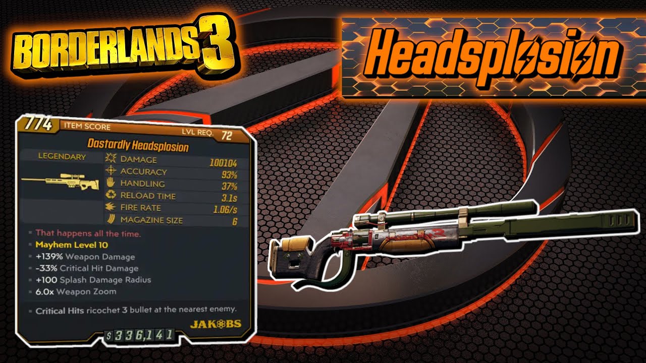 Legendary Item Guide | Headsplosion | [Borderlands 3]
