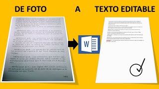 COMO CONVERTIR IMAGEN O FOTOGRAFIA A TEXTO EDITABLE