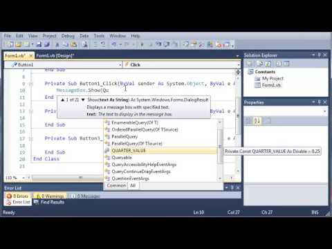 Visual Basic Tutorial   51   Constants
