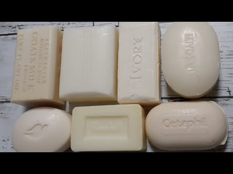 ASMR♡White soap carving♡Dry soap cutting白い石鹸を切る動画