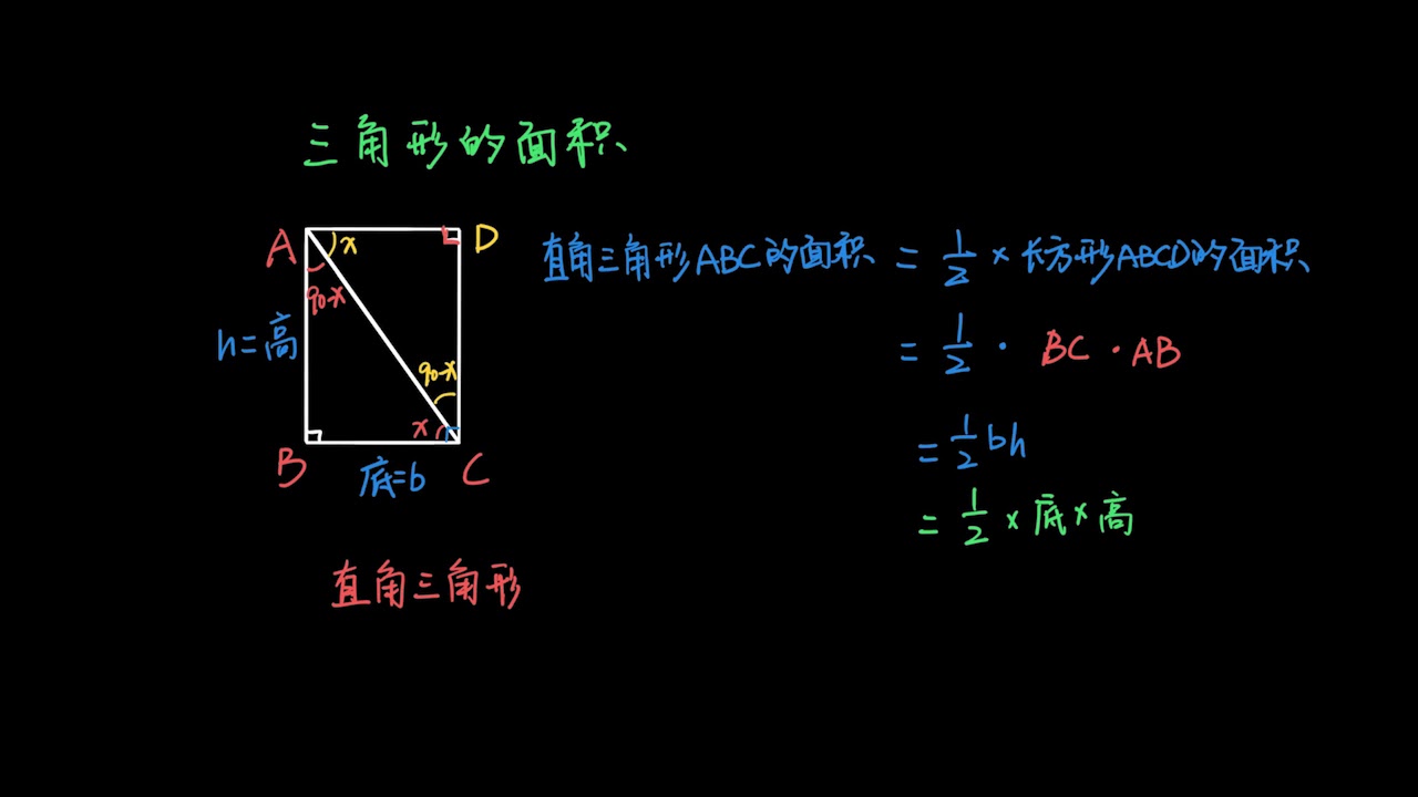 五年级数学41 多边形的面积 三角形面积公式证明 Youtube