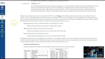 Math 116 Course Overview/Syllabus