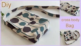 簡単クロスボディバッグ作り方 , Easy Cross Body bag, easy sewing tutorial, Diy , handmade