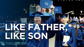 Heartwarming father-son duo graduate together