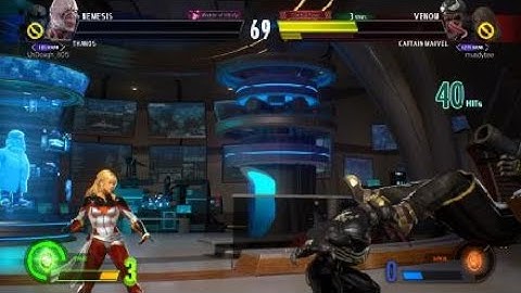 Venom and Capt. Marvel vs. Thanos and Nemesis