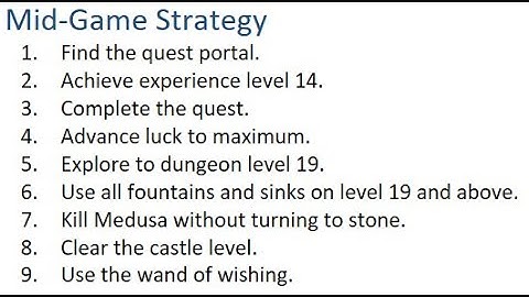 Concise Nethack: Mid-Game Strategy