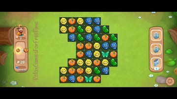 Funny Farm match 3 game - Level 7 gameplay cute match 3 matching logic puzzle game walkthrough