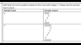 print pattern  Z   using c programming nested loop..