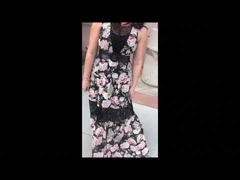 floral maxi dress black