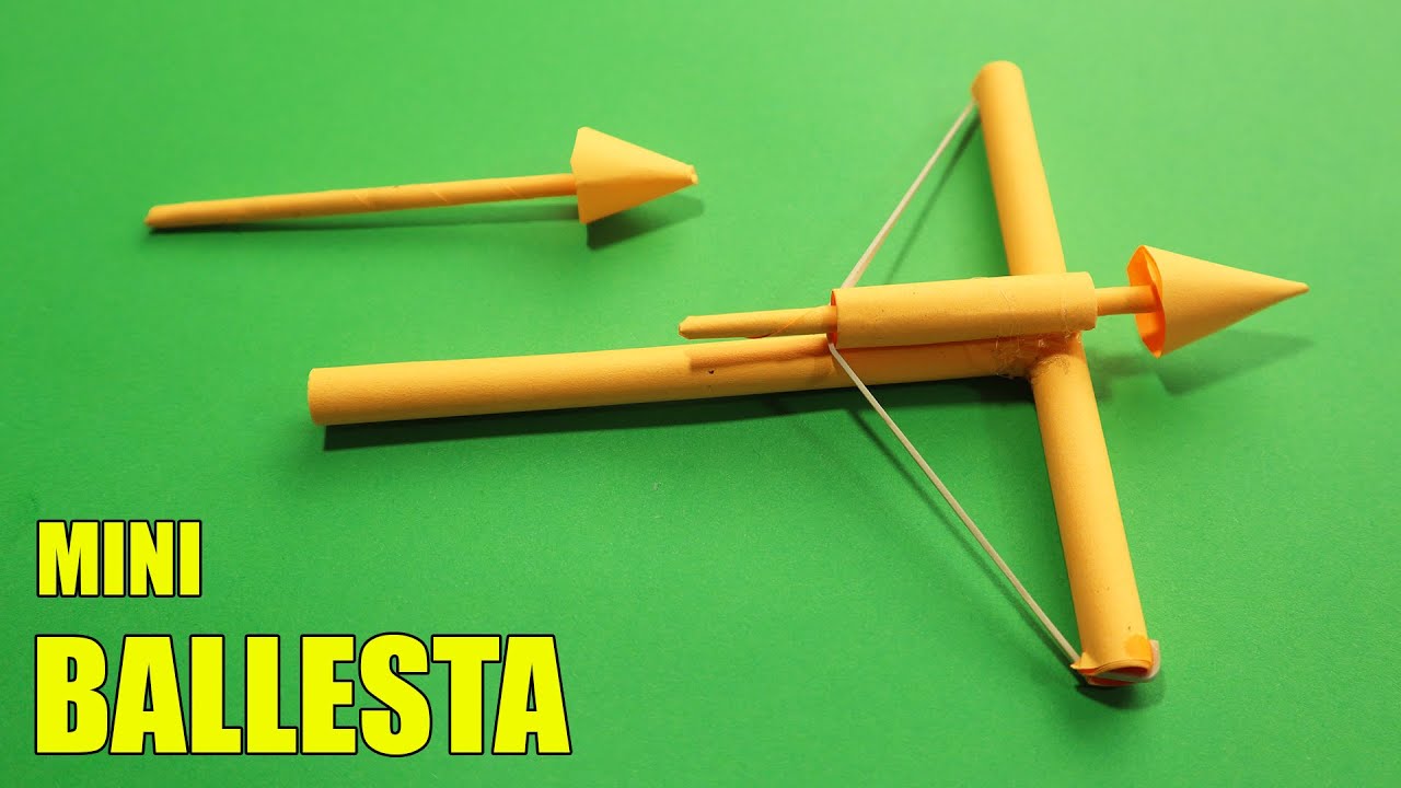 Como Hacer Una Mini Ballesta de Papel Simple, Prueba de Tiro | Como