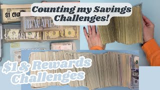 Counting my 2023 Savings Challenges! || $1 Challenge || Rewards App Challenge || BusyLizzy Challenge
