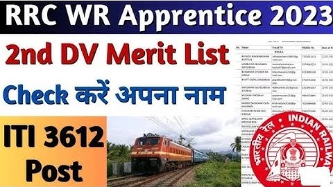 RRC WR Apprentice 2nd Merit List 2023,Western Railway ITI Apprentice Merit List 2023 #westernrailway