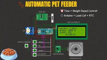 Automatic Pet Feeder Using Load Cell & RTC | Arduino Nano + A4988 Stepper Control | Full Tutorial 🐾