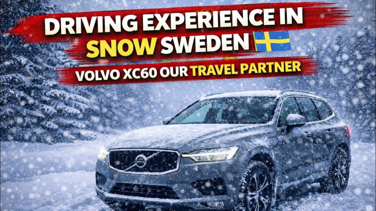 Driving in heavy snow in Stockholm ❄️ |road tips in Sweden ||Volvo XC60 our travel partner 🚗