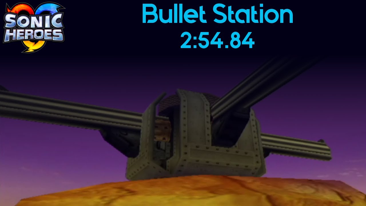 Sonic Heroes - Team Sonic Bullet Station Speedrun - 2:54.84