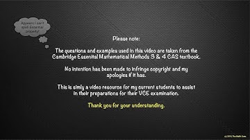 Maths Methods 3 and 4 : Chapter 17: Cont. Random Variables and their Prob Distributions