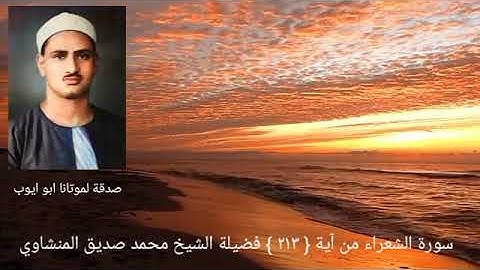 فلا تدع مع الله إلها ءاخر فتكون من المعذبين { ٢١٣ } سورة الشعراء _ الشيخ المنشاوي
