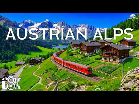 Austrian Alps 8K | Emerald Lakes, High Passes & Alpine Huts | Relaxing Piano Music for Sleep & Study