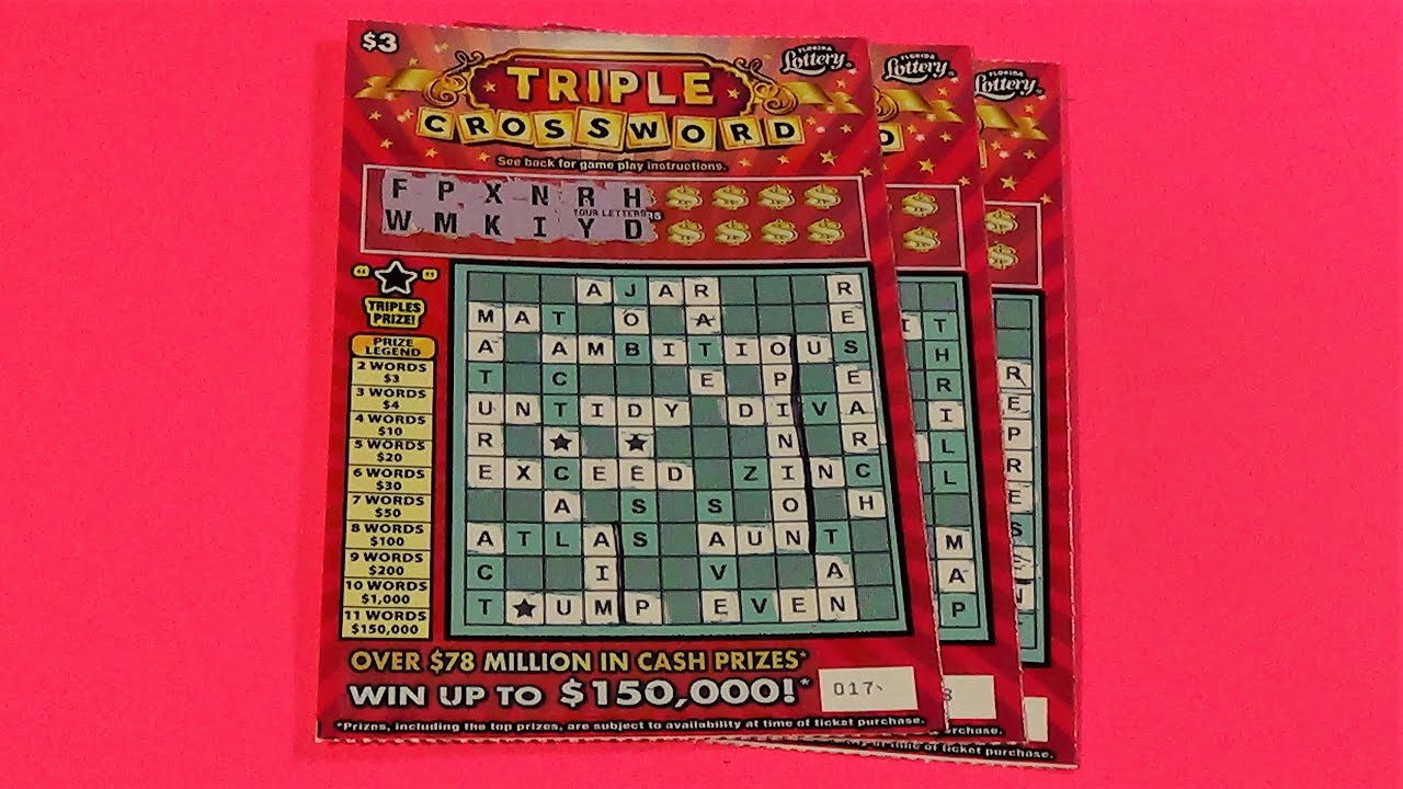 WORDS ON WED. 39 THREE 3 TRIPLE CROSSWORD Florida Lottery Scratch Tickets YouTube