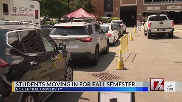 NCCU move in day begins as students prepare for fall semester