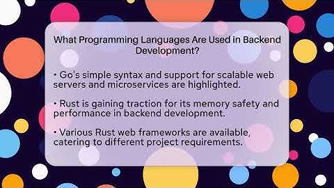 What Programming Languages Are Used in Backend Development? | Server Logic Simplified News