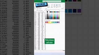Excel Focus on Selected Cell Short Trick | Active Cell Highlight Automatically #excel #exceltricks