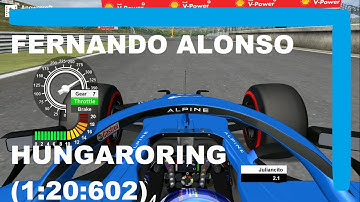 rFactor F1 2021 - Fernando Alonso Hungaroring Hotlap (1:20:602)