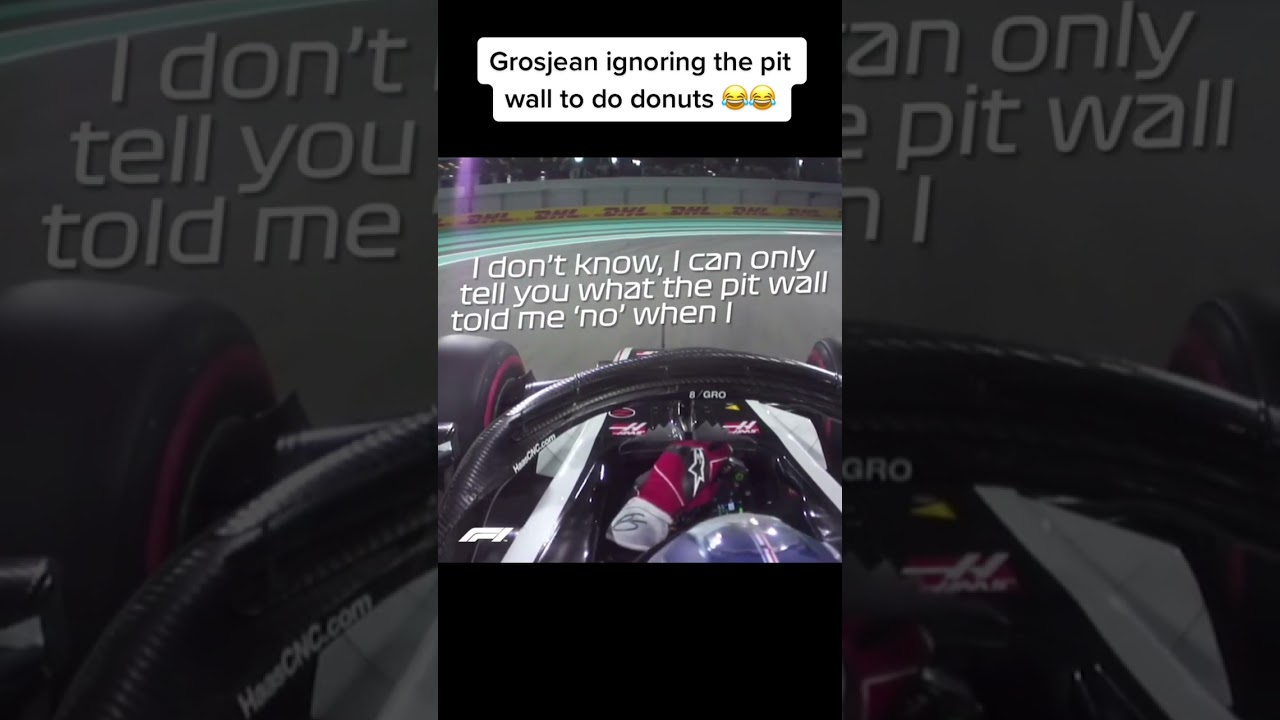 Romain Grosjean Ignoring the Pit Wall to do Donuts 