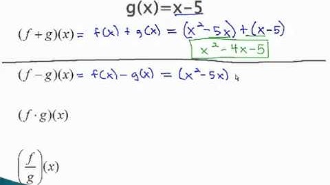 Algebra of Functions - Add/Subtract/Multiply/Divide (part 2)