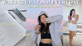 waking up at 5AM everyday for a week... REALISTIC & PRODUCTIVE ✩°⋆