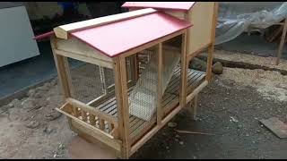 DIY kandang kelinci kayu unik bertingkat komplit tempat makan