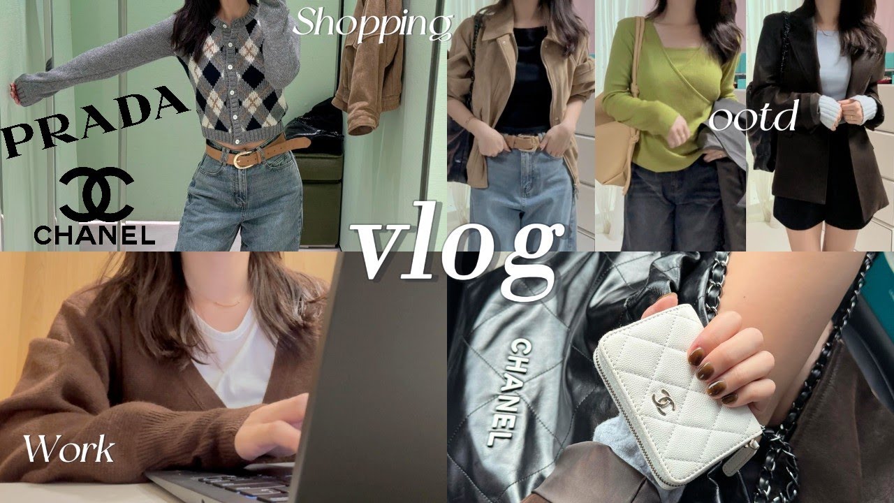 대기업 직장인 브이로그🤎 갓생 + 가을 명품쇼핑🛍️ 프라다, COS, 보테가, 샤넬🍂 가을 쇼핑 언박싱, 출근룩 모음🎁 갓생브이로그