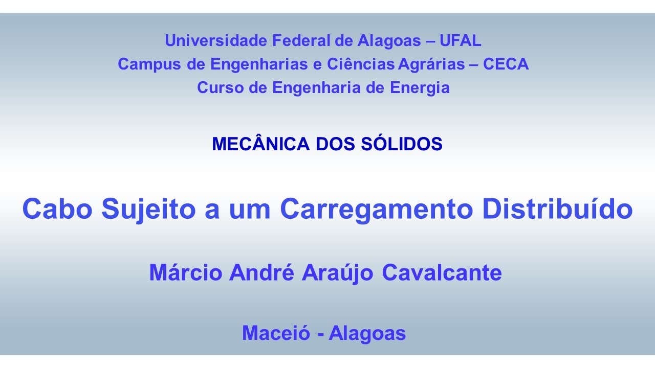 Cabo Sujeito a um Carregamento Distribuído - Parte 01