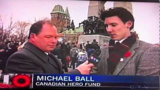 Canadian Hero Fund on CTV - Remembrance Day Ceremony 2011, Ottawa War Memorial