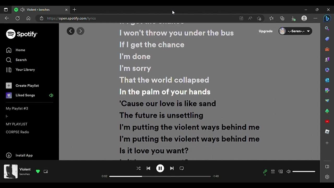 Violent from benches YouTube