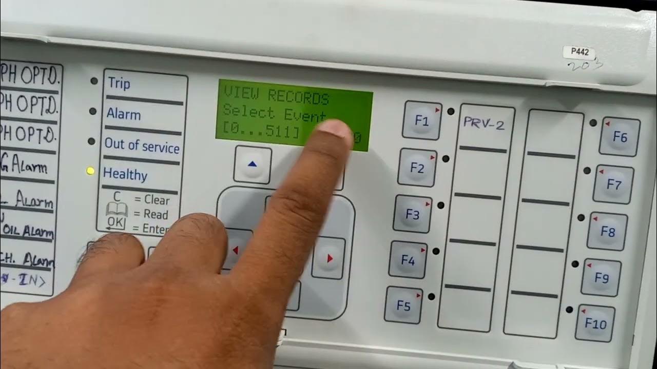 Micom P442 relay Fault record check in HMI display - YouTube