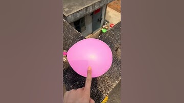 🟣🟡🔴Will a water balloon explode if it falls from a tall building? 💥 #balloon #asmr #shorts
