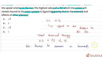 A small asteroid is orbiting around the sun in a circular orbit of radius r_(0)with speed V_(0)....