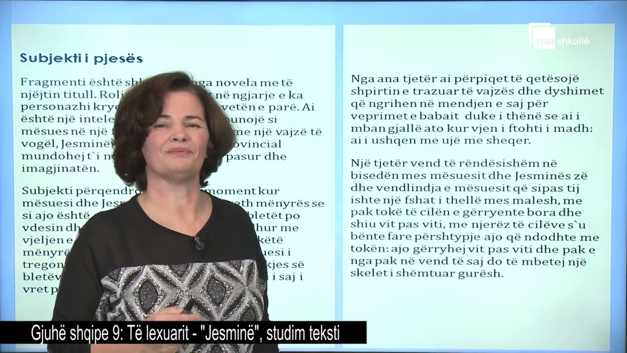Të lexuarit - ''Jesminë'', studim teksti | Gjuhë shqipe 9