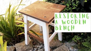 Restoring a wooden stool