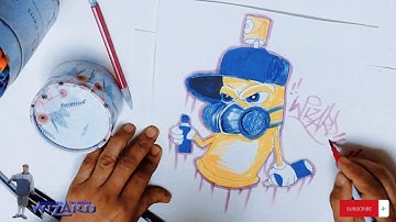 How to draw a graffiti character  spray can by cholowiz13
