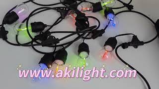 Rgby Multi Color Meteor Shower Bulb String Lights Dc5V Using Power Adapter Or Solar Power