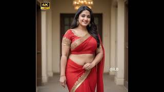 Low Hip Saree D Style For Plus Size Body Red Silk Saree