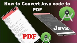 Convert Java to PDF | How to Convert Java File (Code) to PDF File Android App (Android Studio) 2021