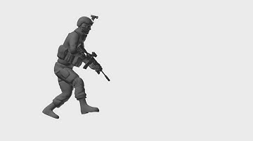 Game Animation - Locomotion Rifle Crouch Sprint Start Turn Left Side (3ds Max and Maya) Revised