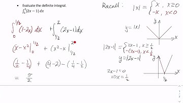 Integrating an Absolute Value Expression and the Net Change Theorem - Calculus 1 (4.4b)